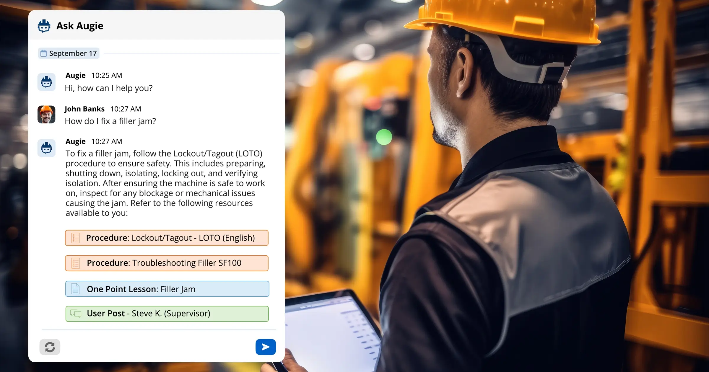 Augie Industrial Generative AI Assistant Fertigung